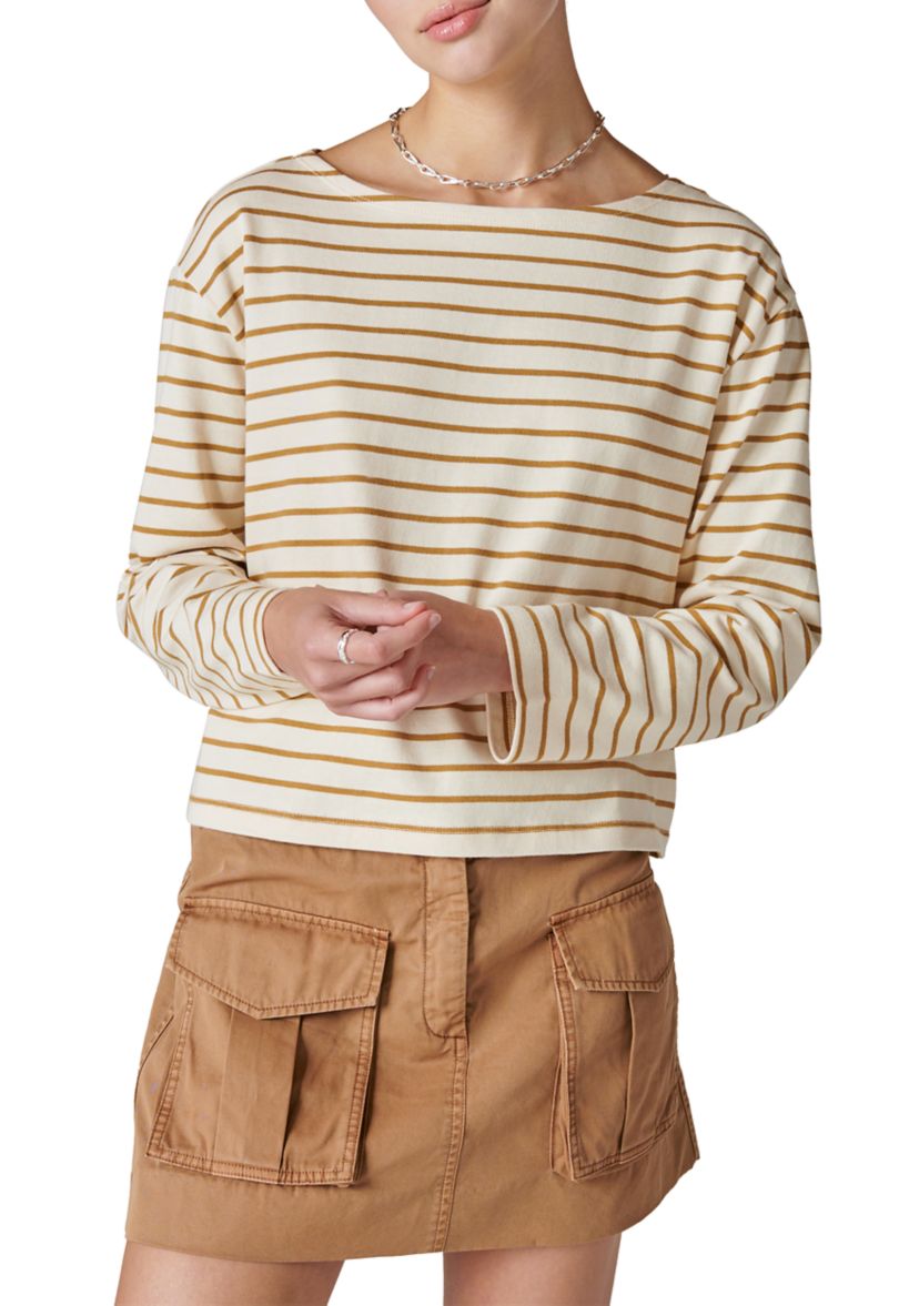 Womens Long Sleeve Stripe Top