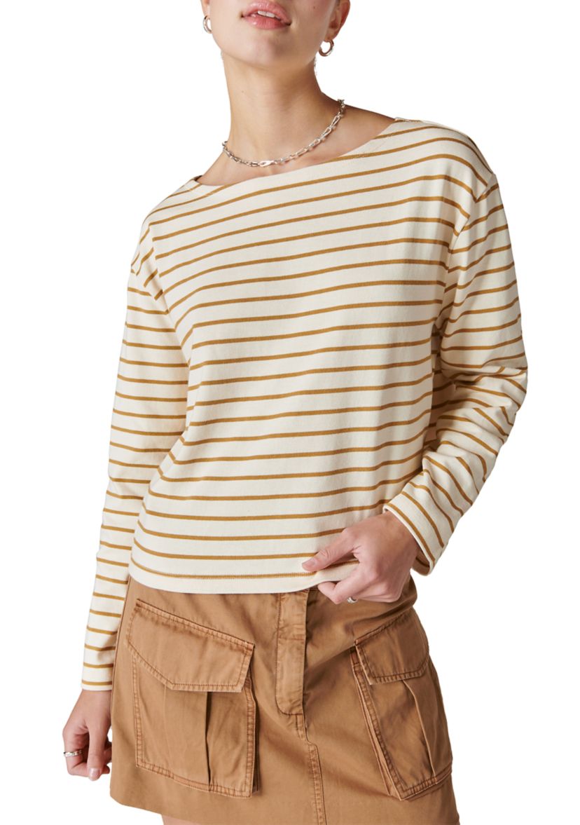 Womens Long Sleeve Stripe Top