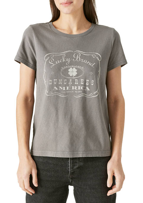Lucky Brand Womens Short Sleeve Graphic T-Shirt