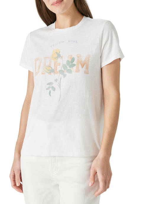 Lucky Brand Womens Short Sleeve Dream Graphic T-Shirt