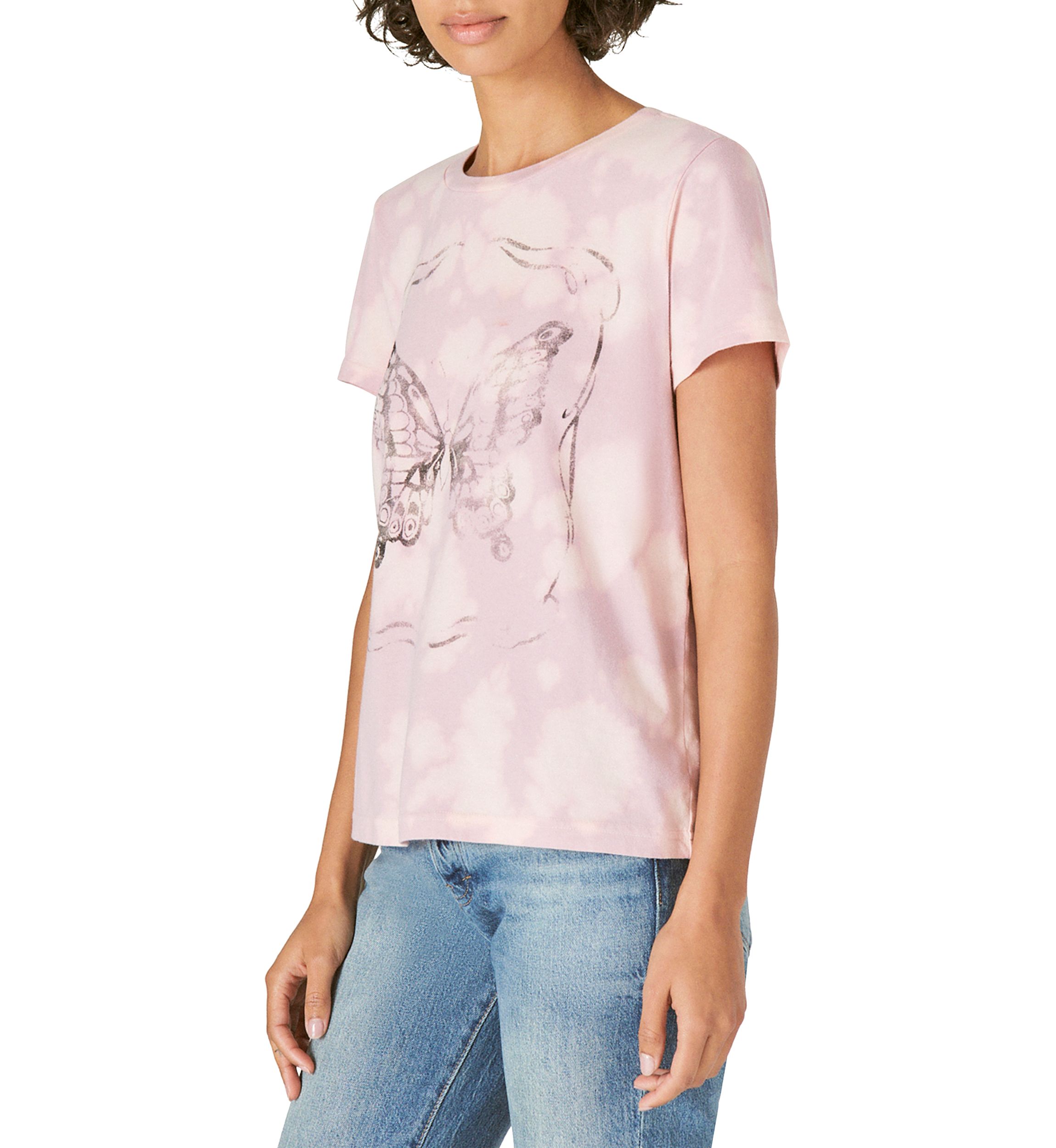 Butterfly Crew Neck Graphic T-Shirt