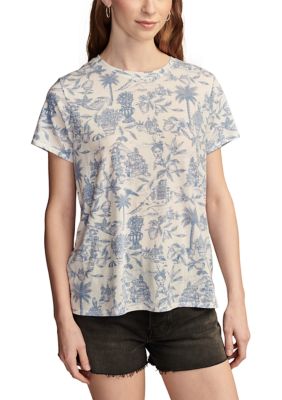 Women's Short Sleeve Toile Printed T-Shirt