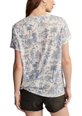 Women's Short Sleeve Toile Printed T-Shirt