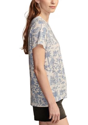 Women's Short Sleeve Toile Printed T-Shirt