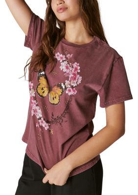 Butterfly Studs Boyfriend Graphic T-Shirt