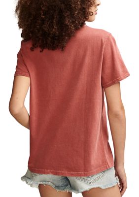 Lucky Brand Women's Raya Top, Rusted Burgundy, X-Large at  Women's  Clothing store: Fashion T Shirts