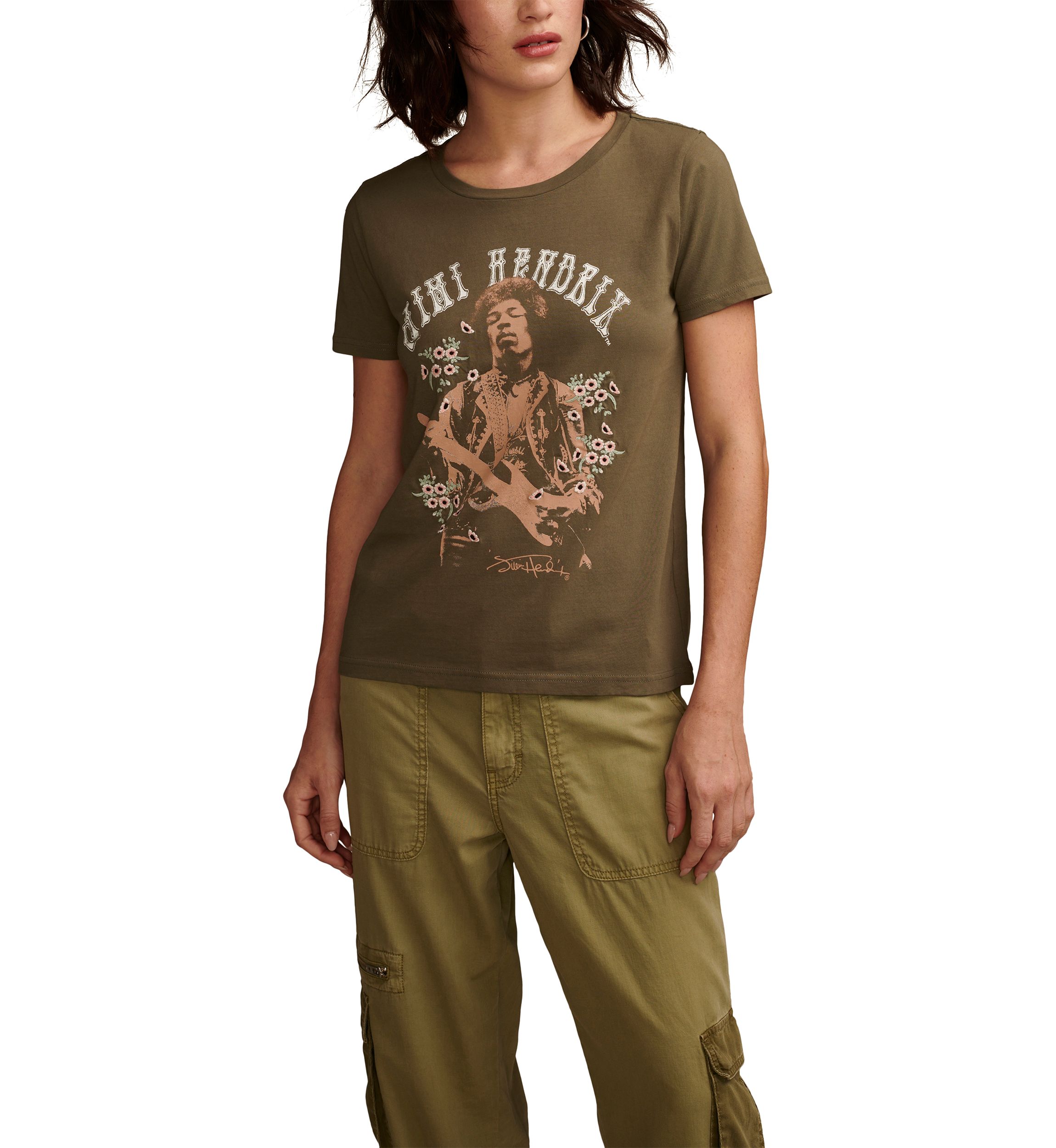 Jimi Hendrix Classic Crew Neck Graphic T-Shirt