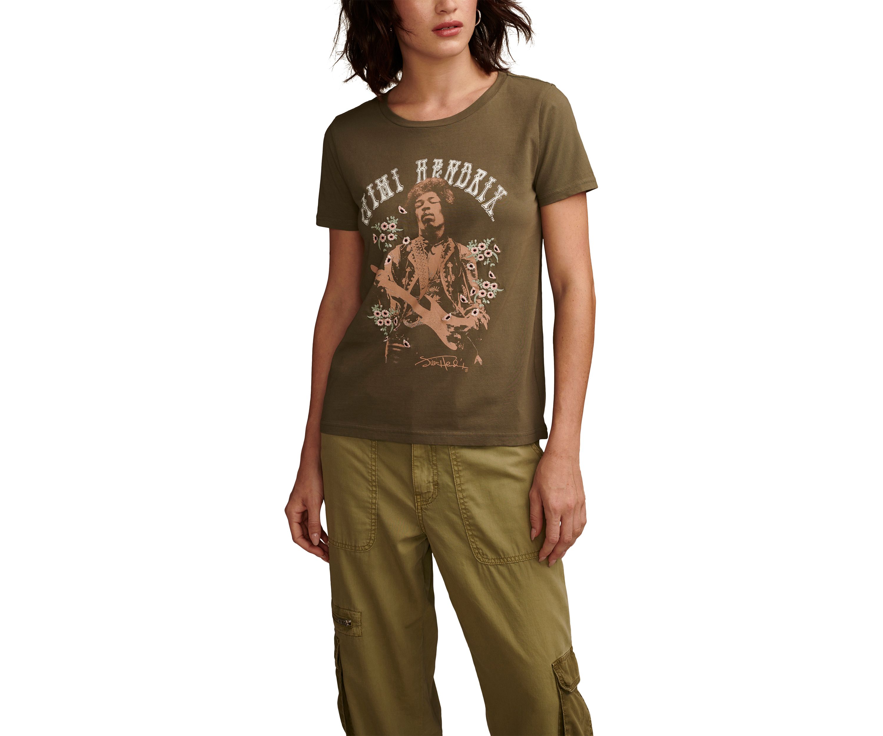 Jimi Hendrix Classic Crew Neck Graphic T-Shirt