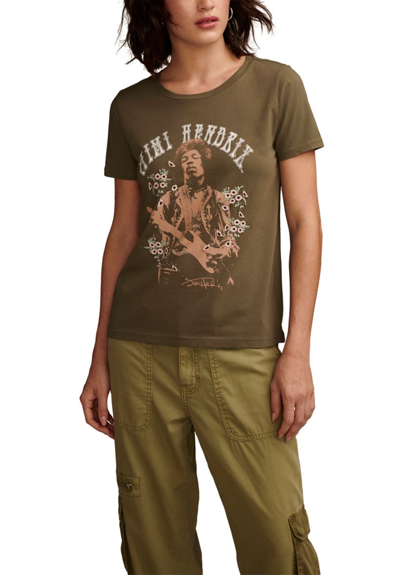 Jimi Hendrix Classic Crew Neck Graphic T-Shirt