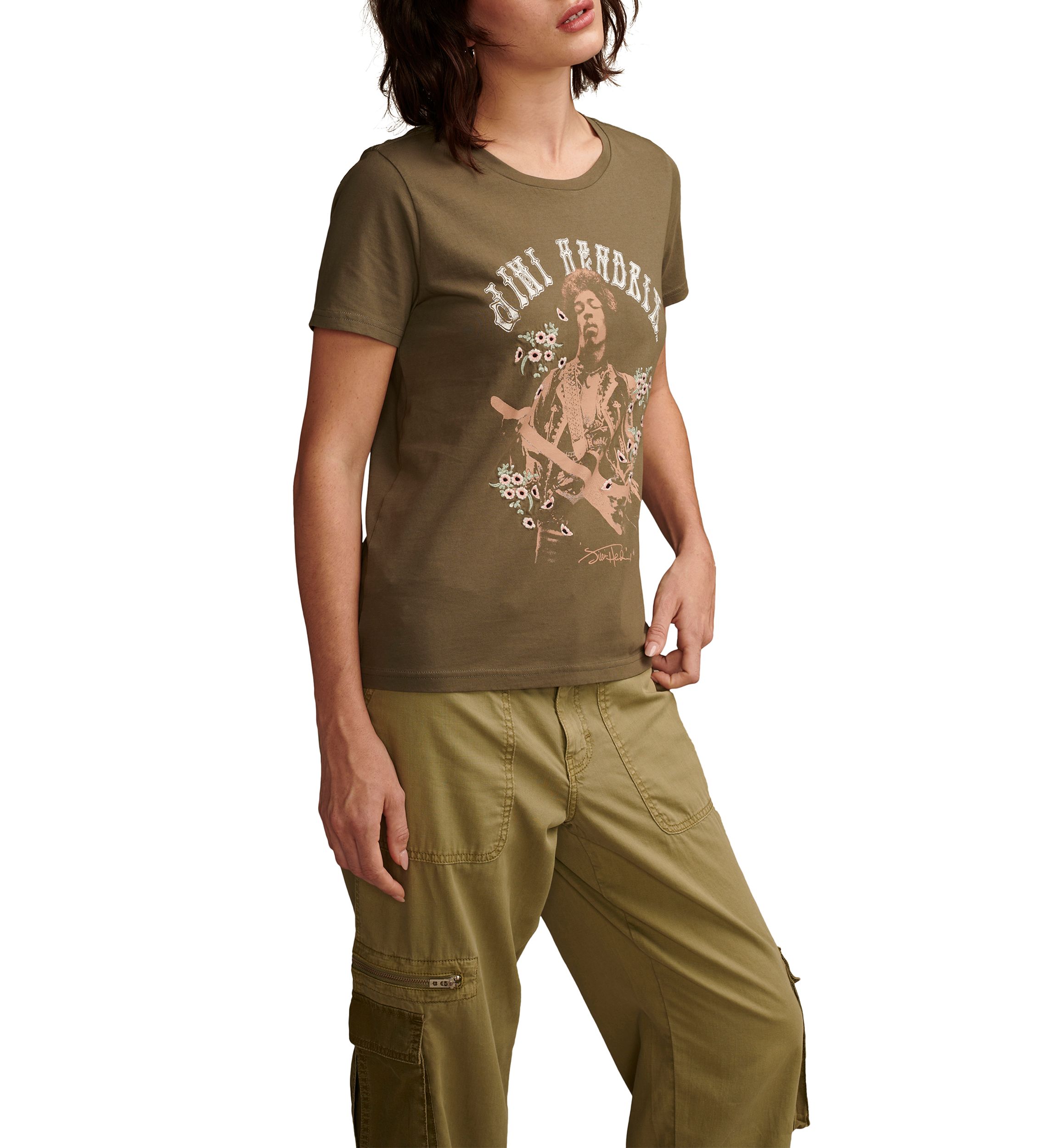 Jimi Hendrix Classic Crew Neck Graphic T-Shirt