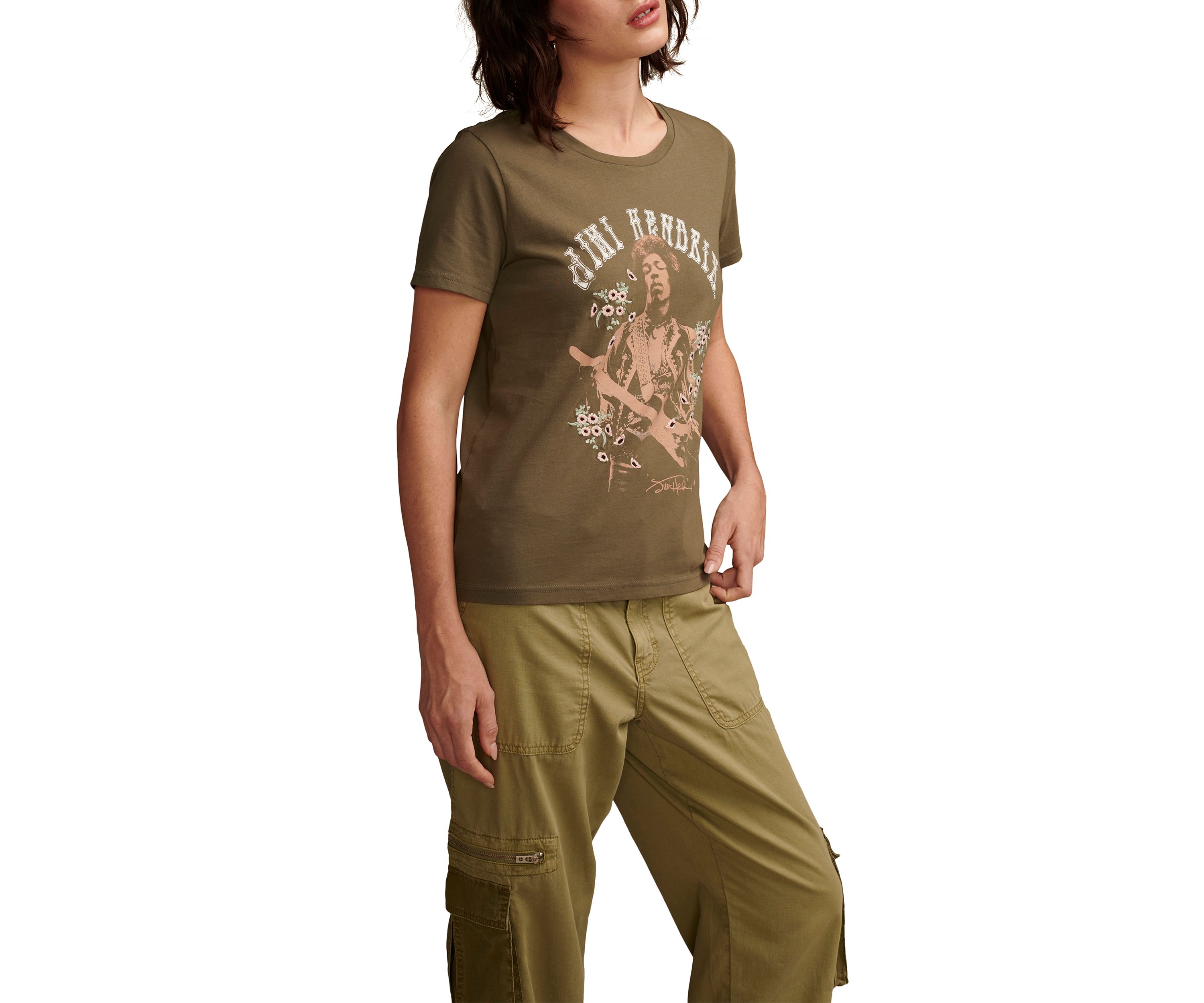 Jimi Hendrix Classic Crew Neck Graphic T-Shirt