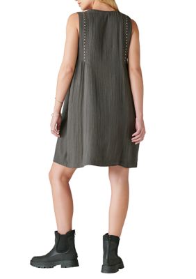 Women's Embellished Pintuck Shift Dress