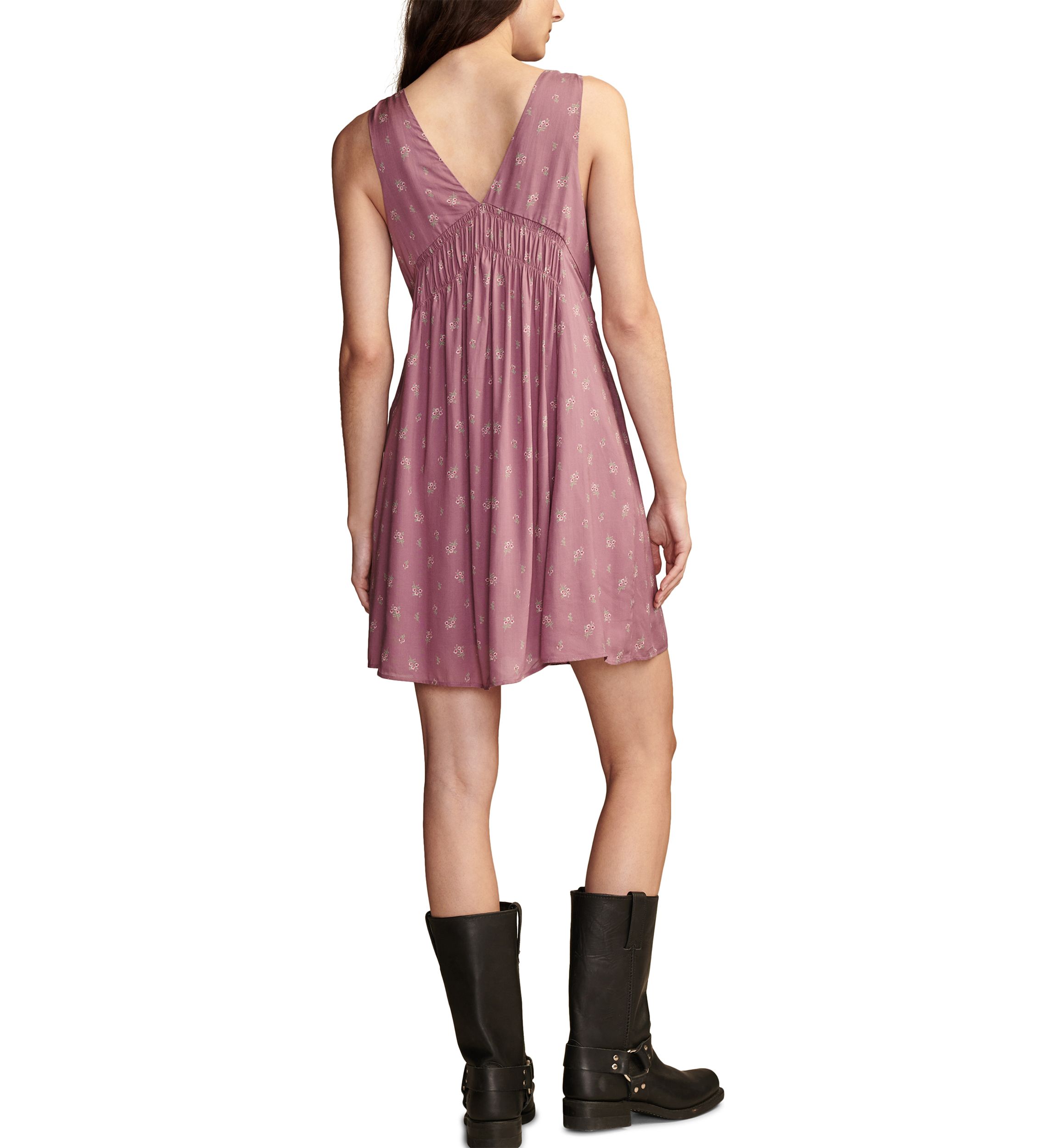 Womens Ditsy Tie Shoulder Floral Printed Dress