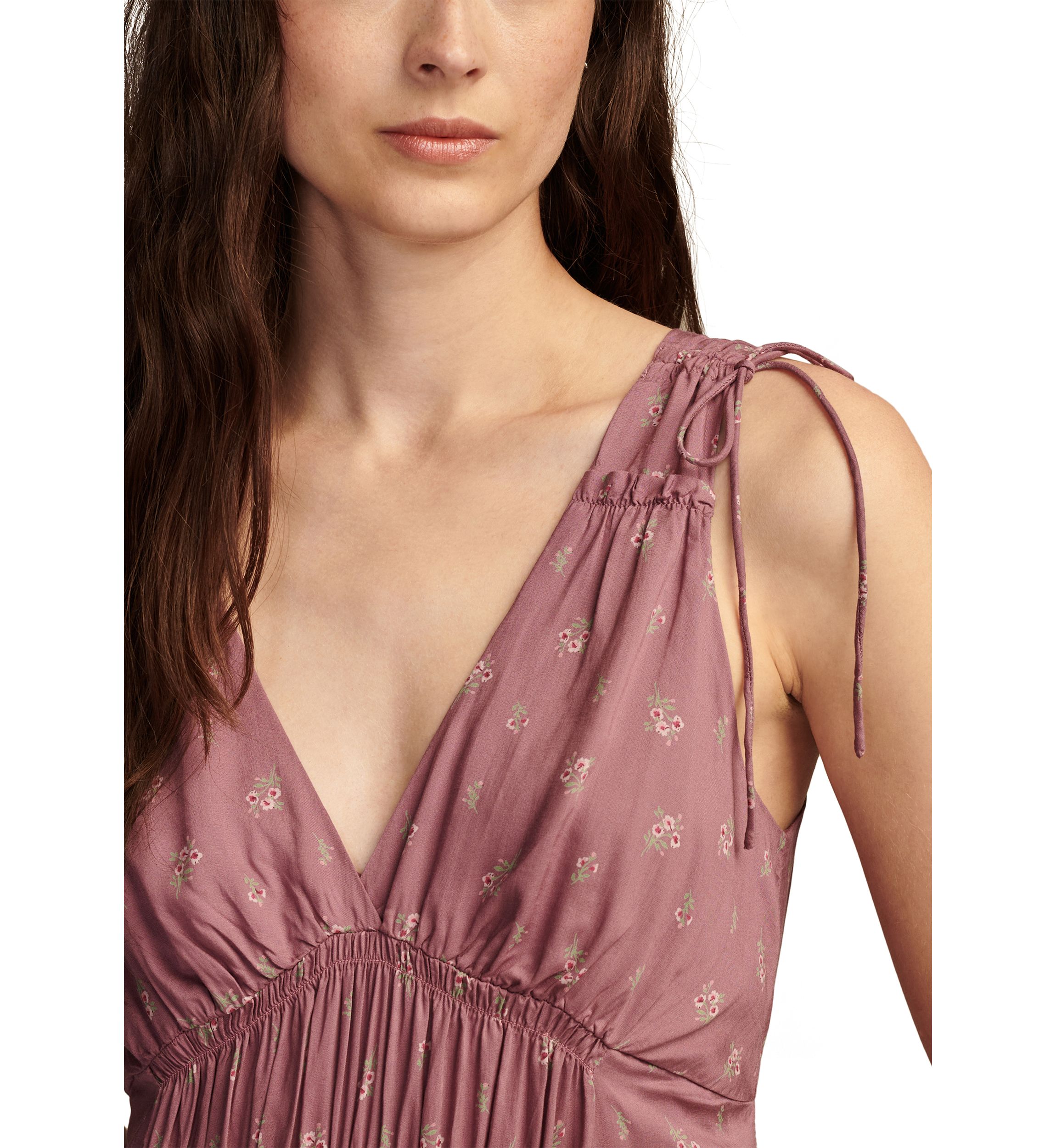 Womens Ditsy Tie Shoulder Floral Printed Dress