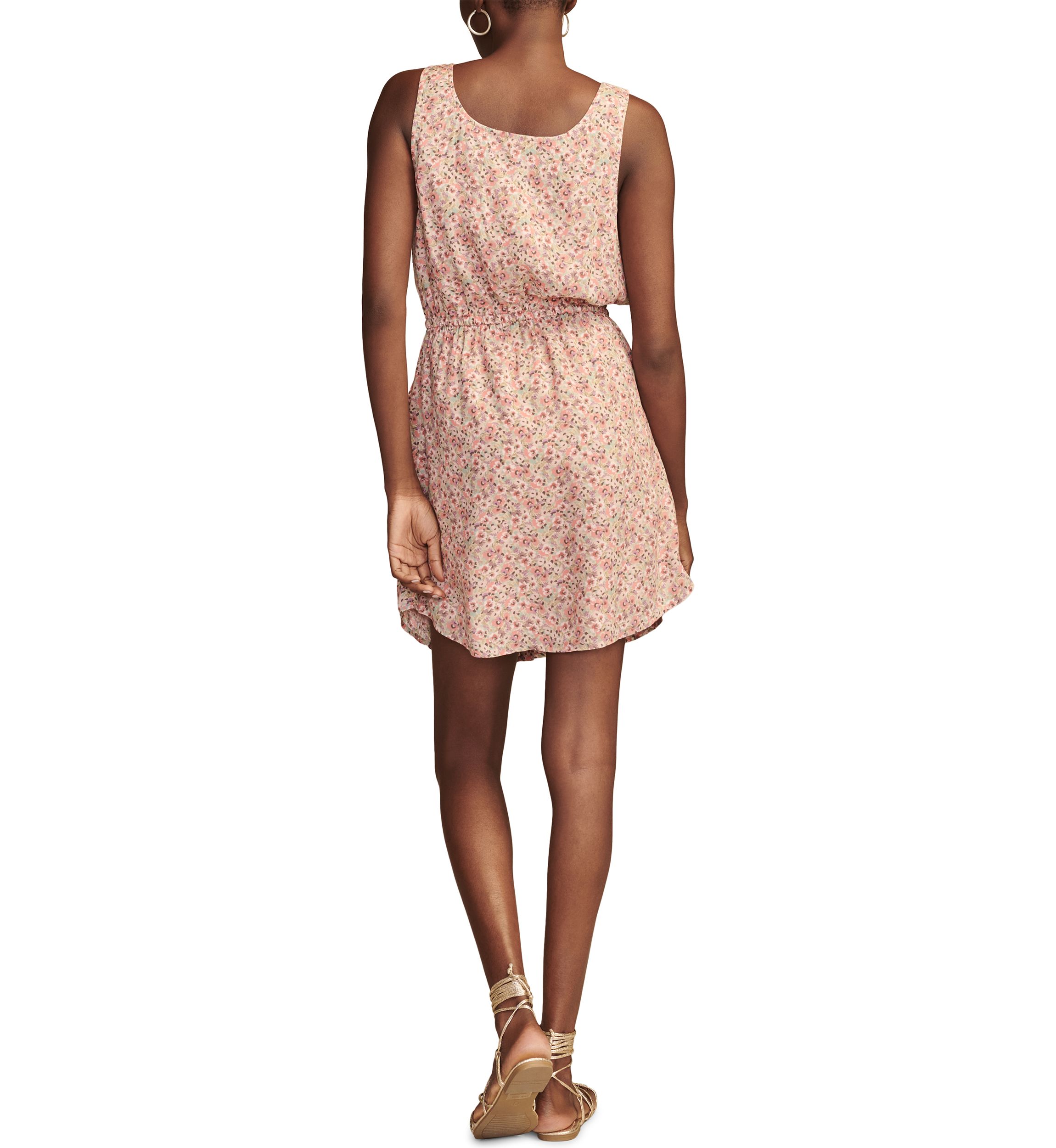 Womens Floral Printed Tie Waist Dress