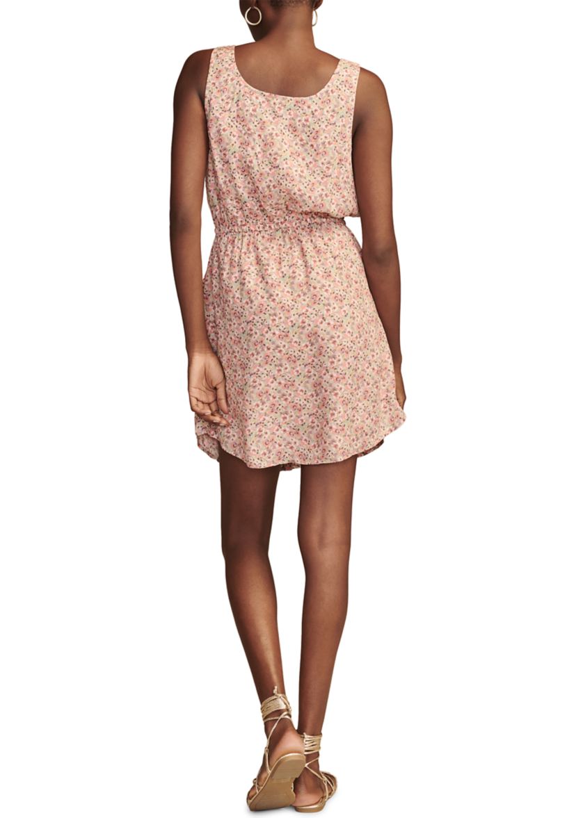 Womens Floral Printed Tie Waist Dress