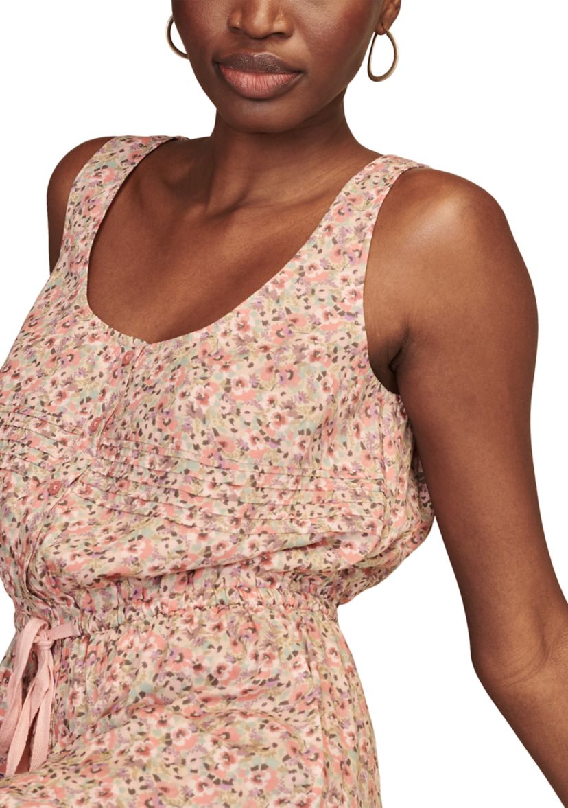 Womens Floral Printed Tie Waist Dress