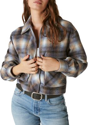 Women's Cropped Plaid Jacket