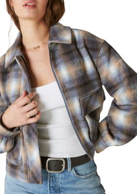 Women's Cropped Plaid Jacket