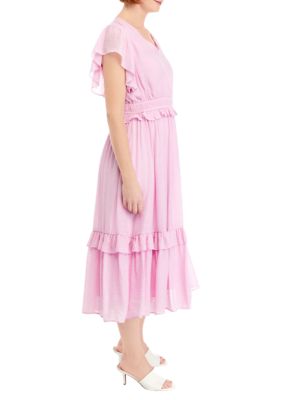 Women's Ruffle Sleeve Midi Dress