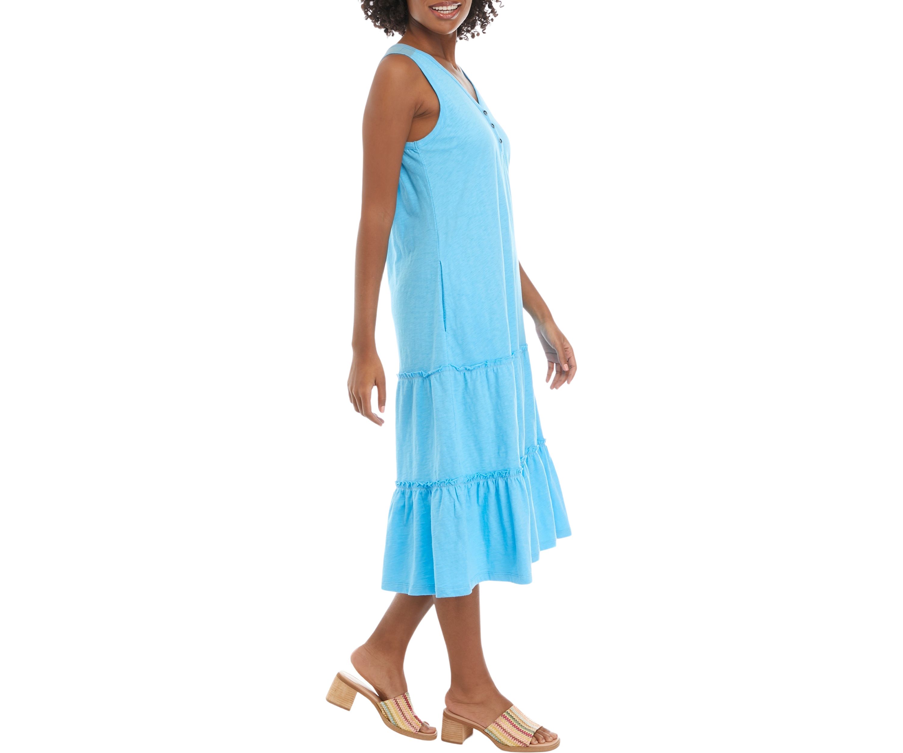 Womens Henley Tank Midi Dress
