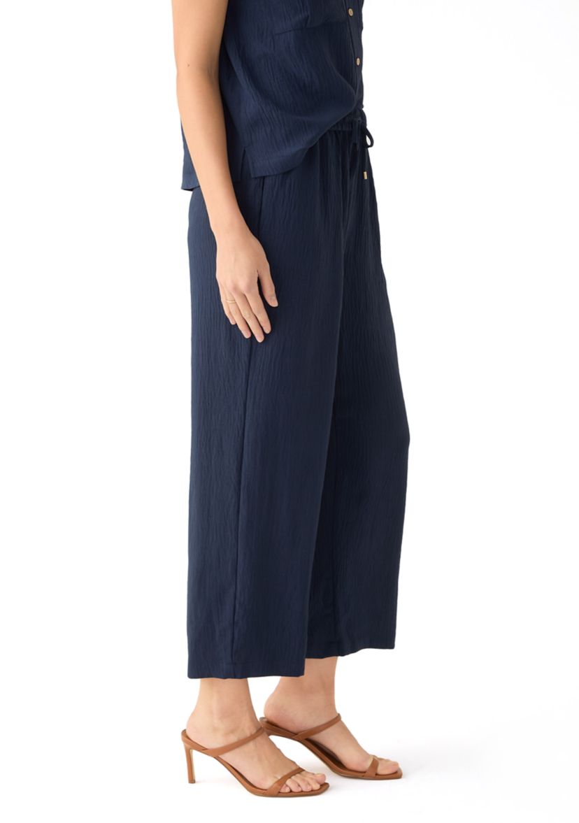 Petite High Rise Tie Waist Pants