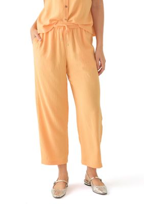 Wonderly Women's High Rise Tie Waist Ankle Pants, Mango, 2XL