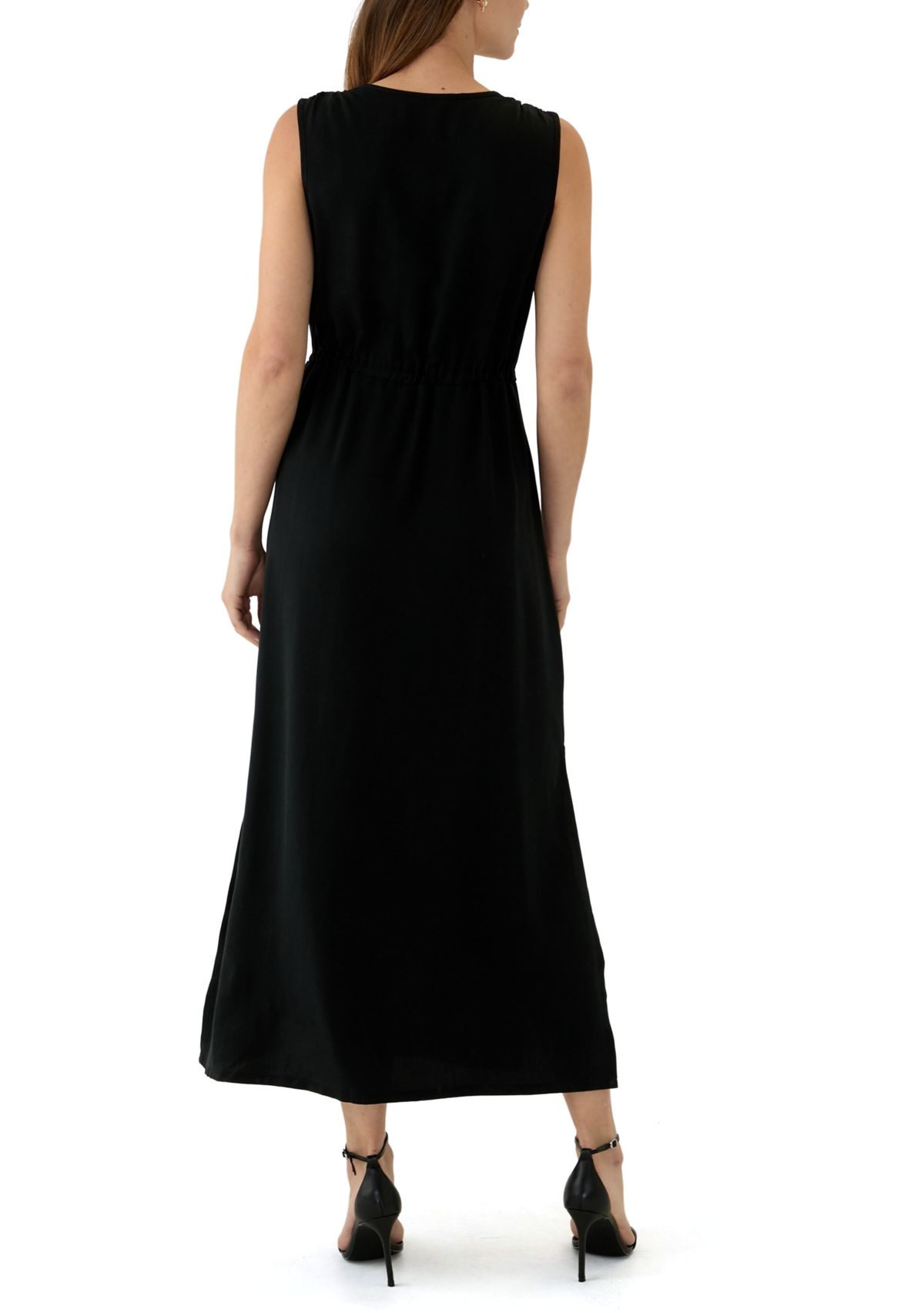 Womens Sleeveless Split Neck Maxi Dress