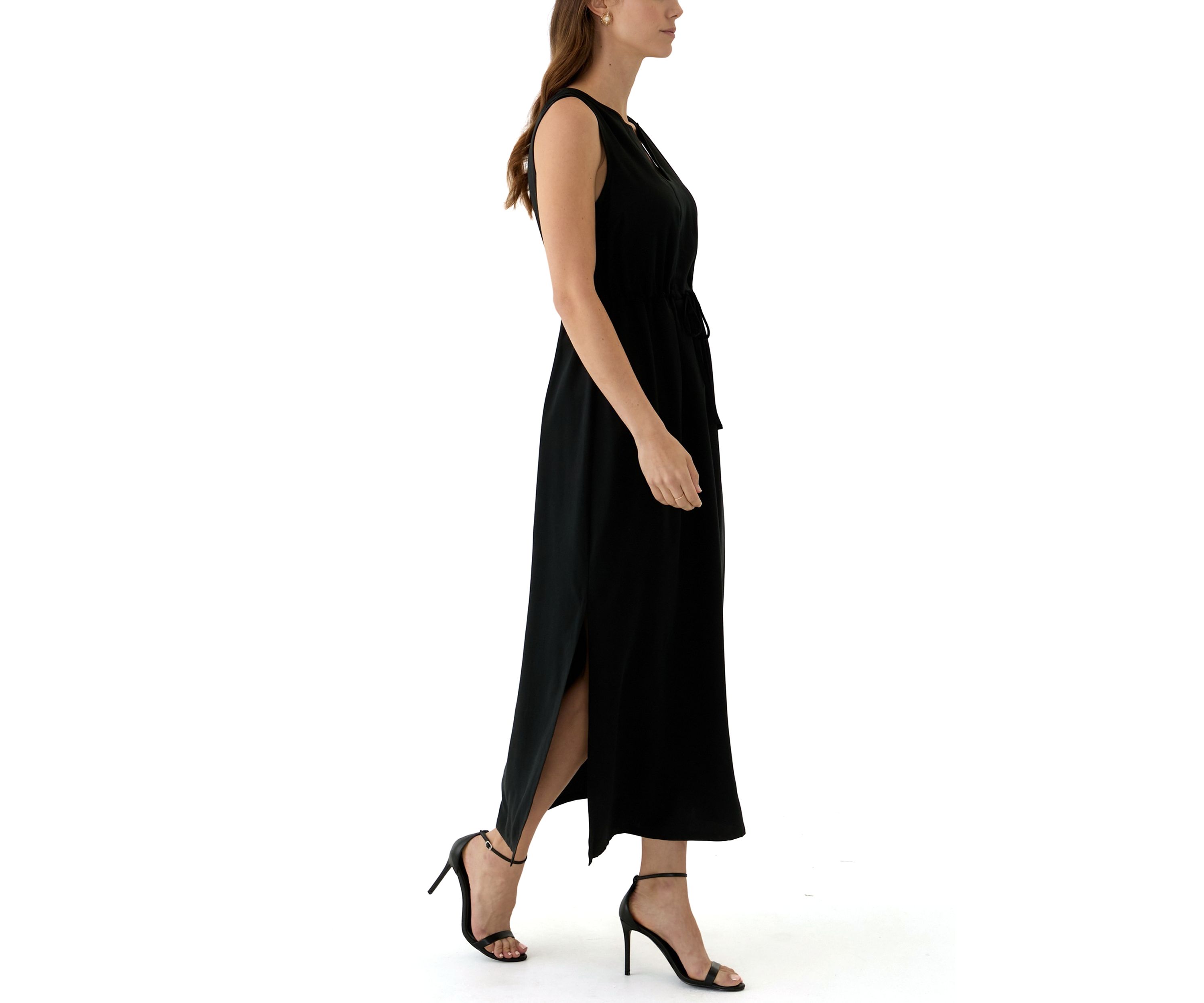 Womens Sleeveless Split Neck Maxi Dress