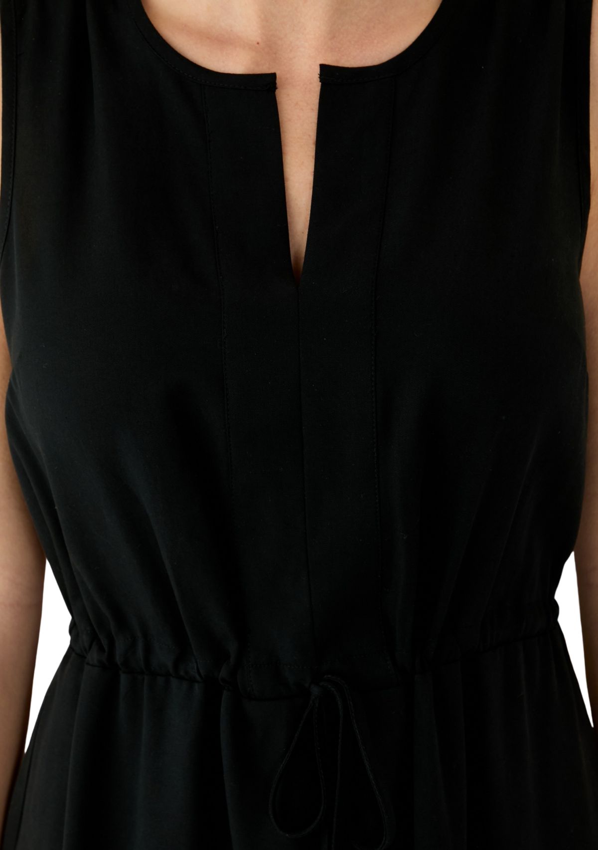 Womens Sleeveless Split Neck Maxi Dress