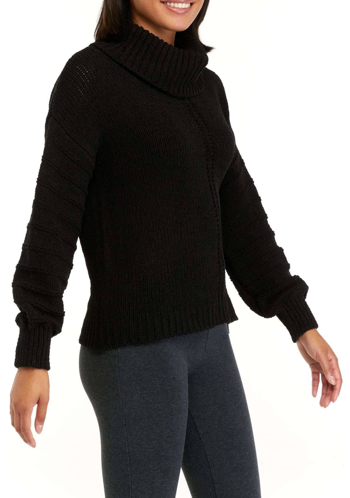 Womens Long Sleeve Cowl Neck Sweater