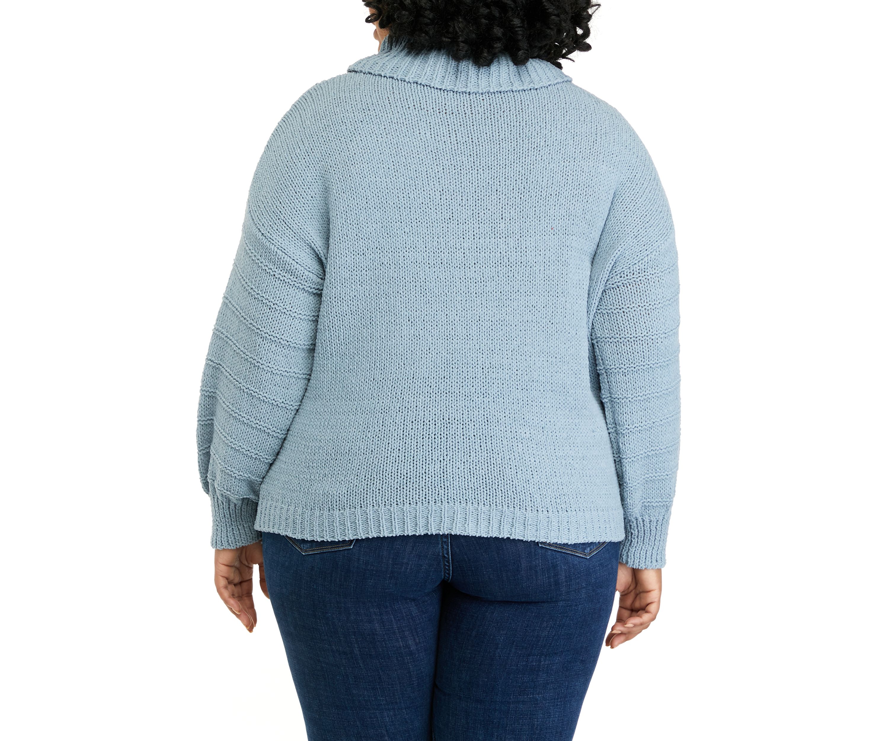 Plus Size Long Sleeve Cowl Neck Sweater