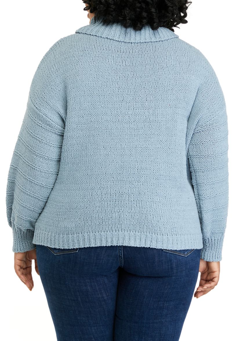 Plus Size Long Sleeve Cowl Neck Sweater