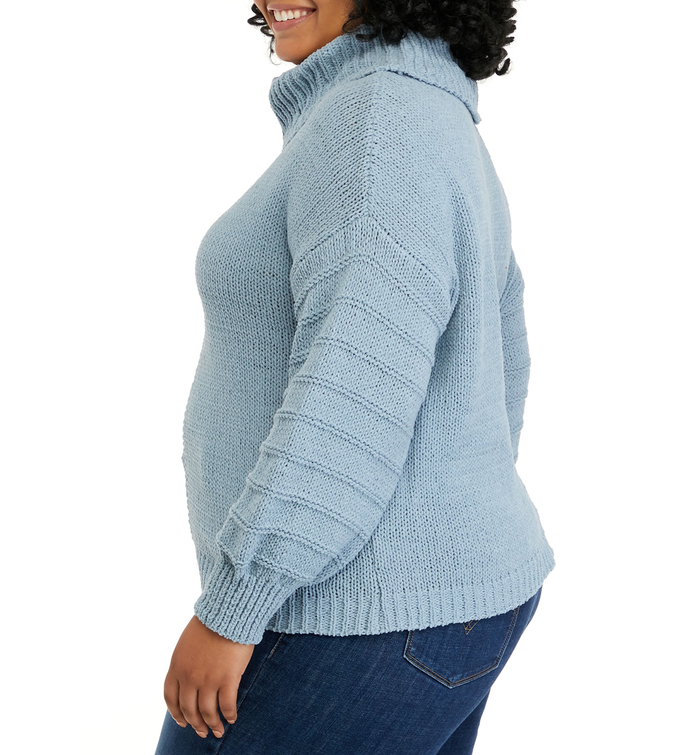 Plus Size Long Sleeve Cowl Neck Sweater