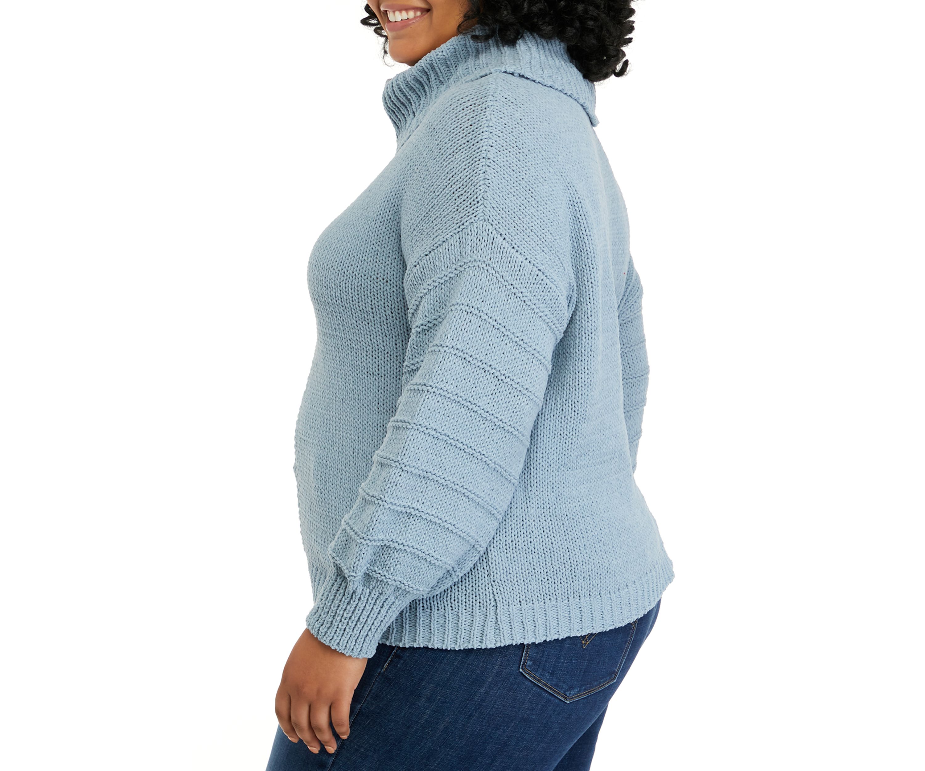 Plus Size Long Sleeve Cowl Neck Sweater