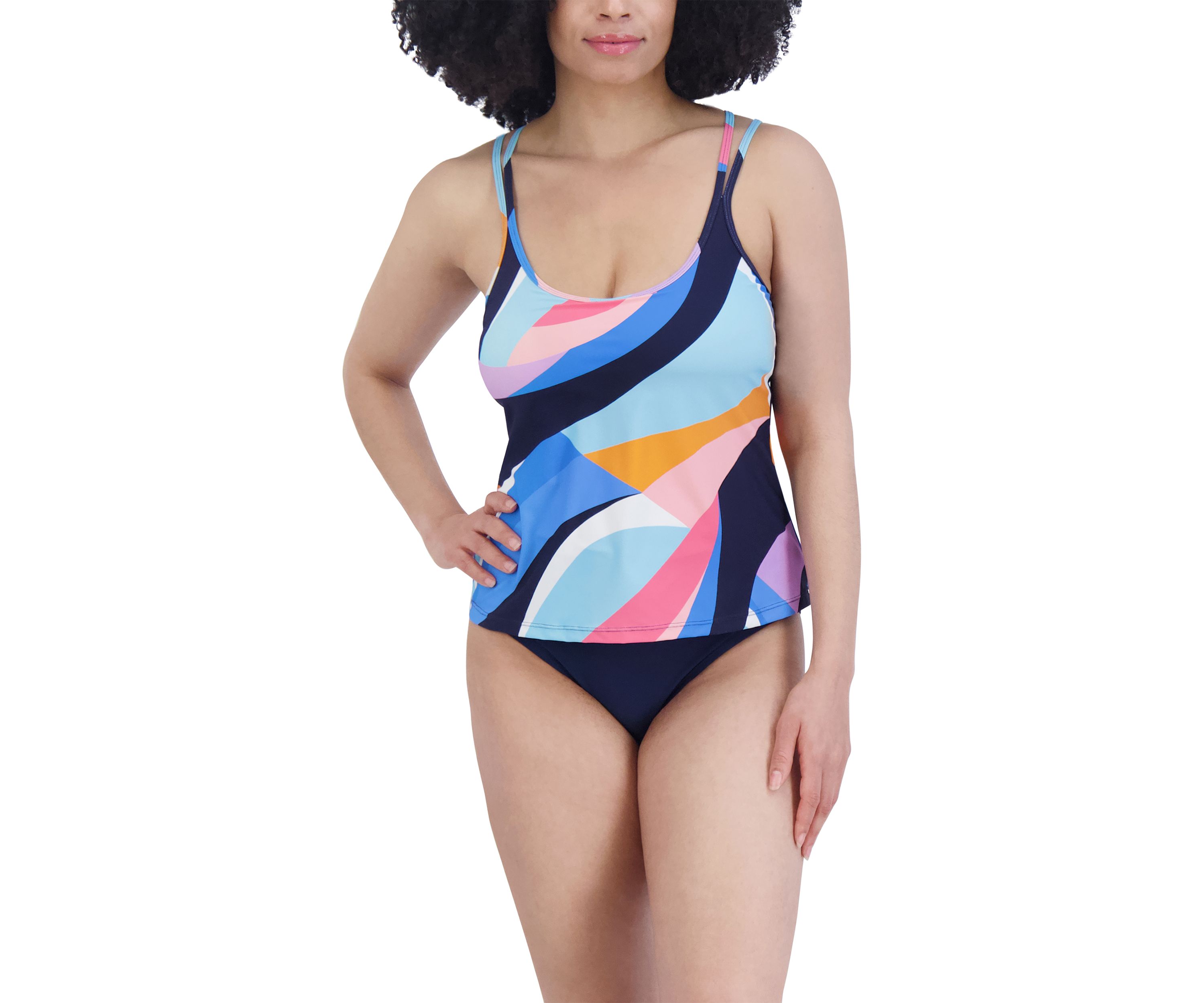 Abstract Printed Tankini Swim Top