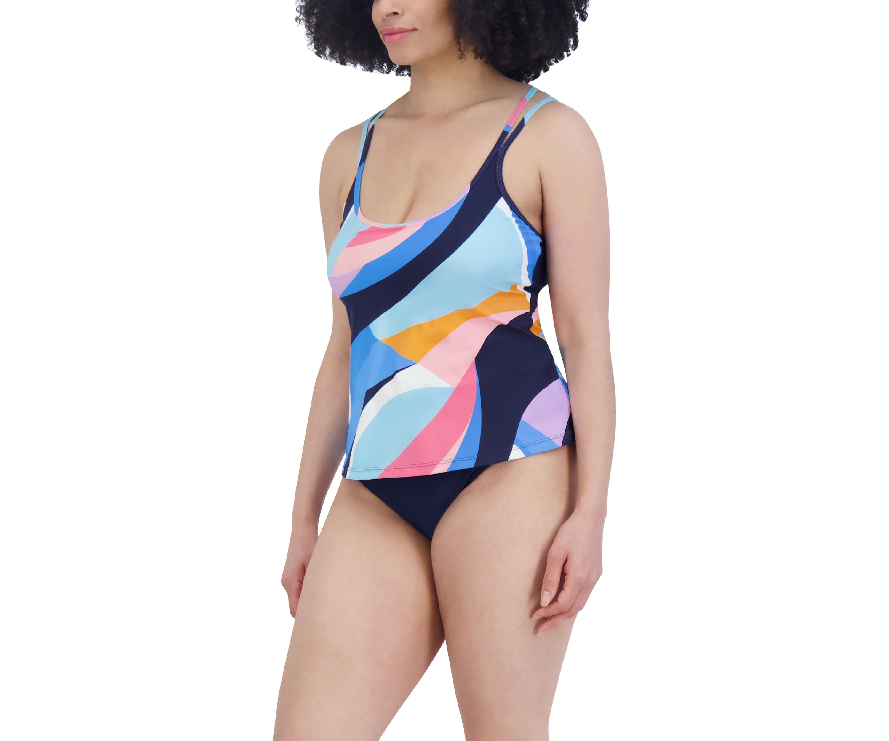 Abstract Printed Tankini Swim Top