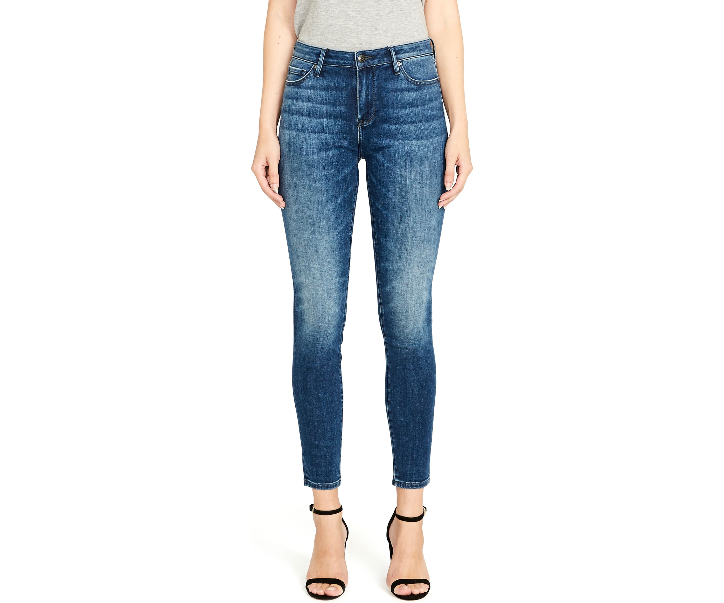 Womens Alexa Mid Rise Skinny Jeans