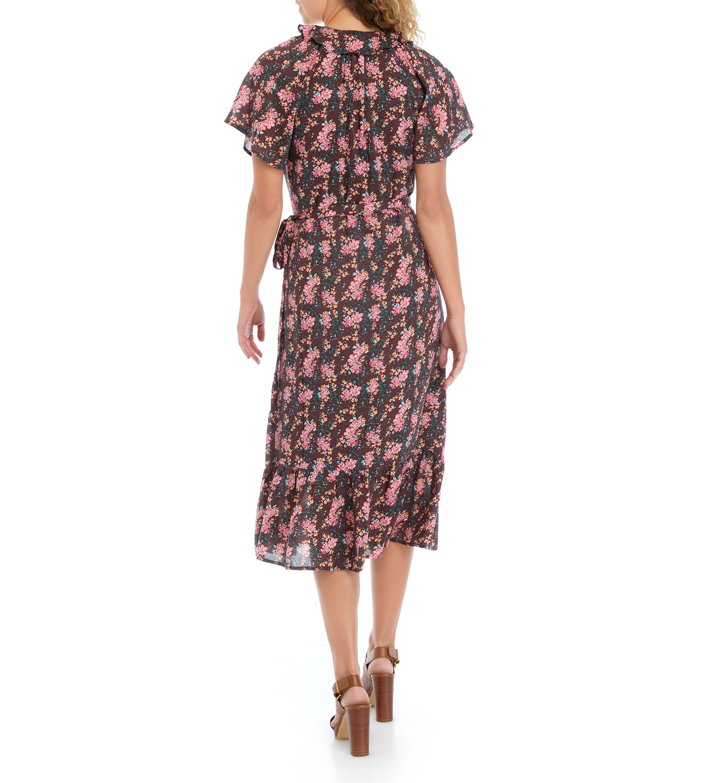 Womens Short Sleeve Wrap Dress