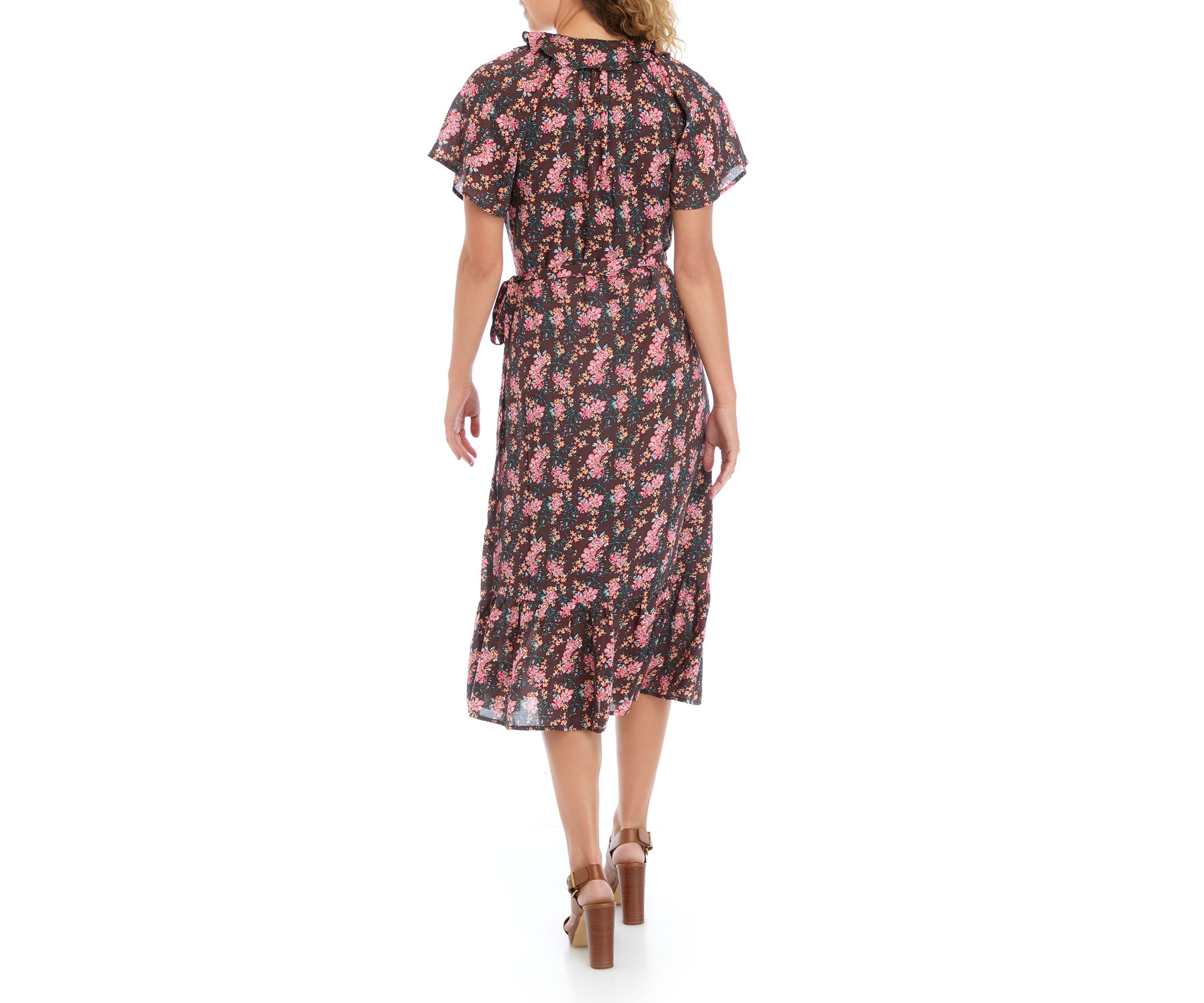 Womens Short Sleeve Wrap Dress