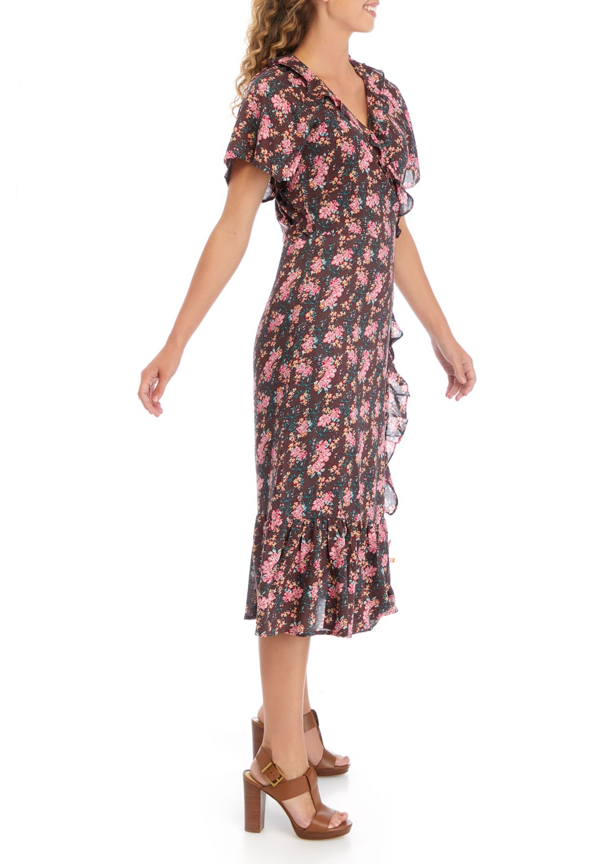 Womens Short Sleeve Wrap Dress