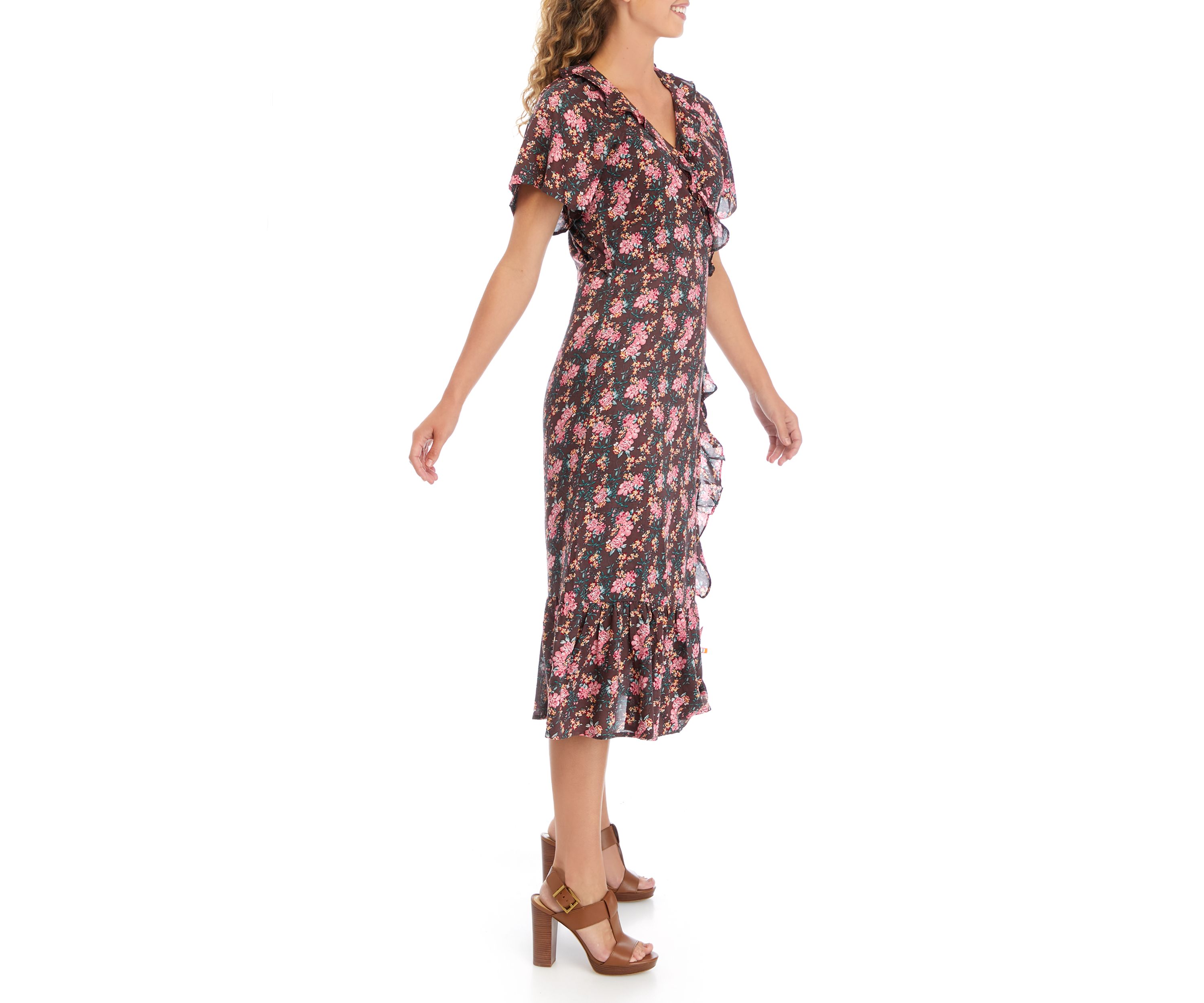 Womens Short Sleeve Wrap Dress