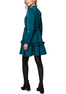 Women's Long Sleeve Peitho Ruffle Tie Front Dress