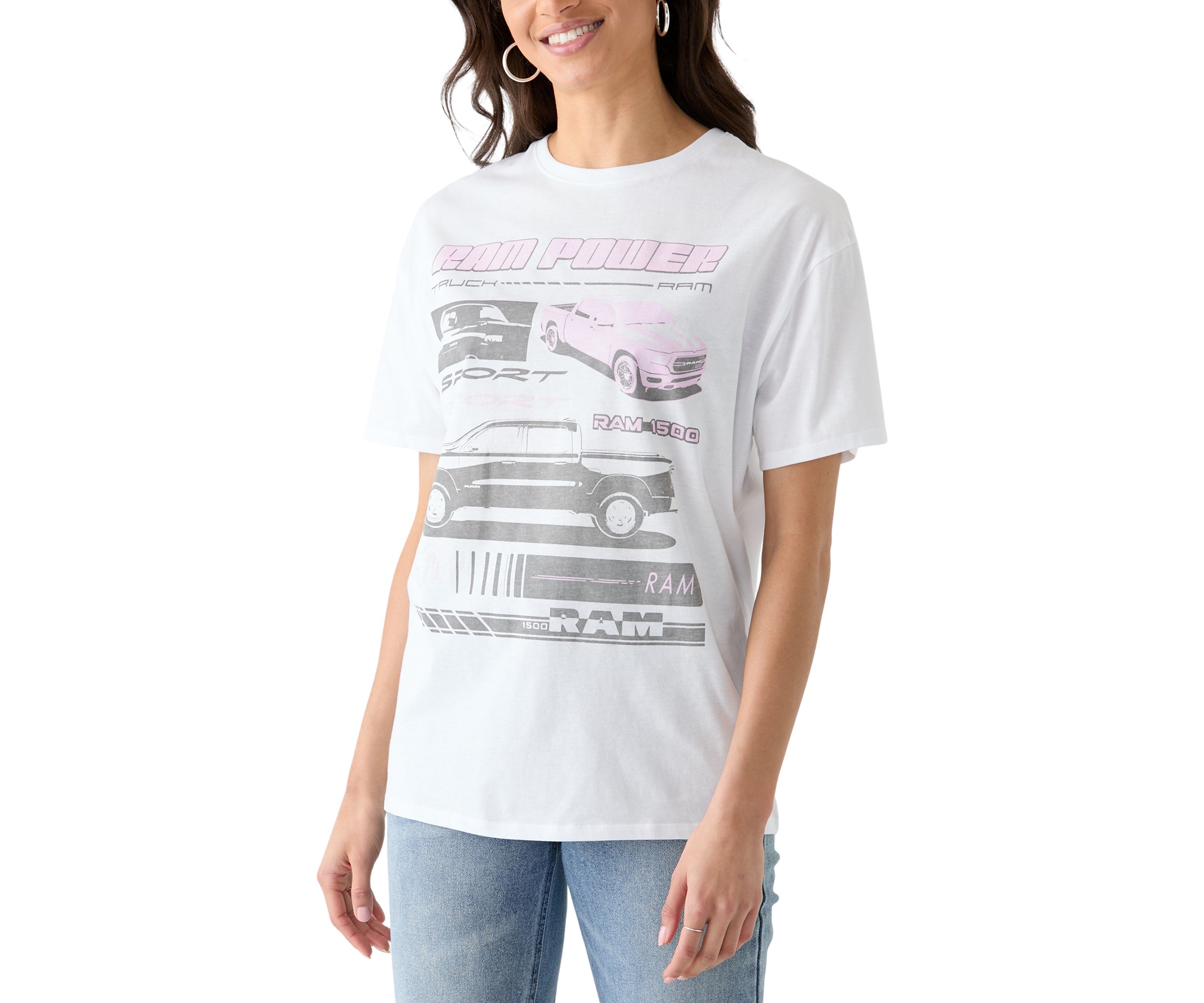 Womens Short Sleeve Ram Power Boyfriend Graphic T-Shirt