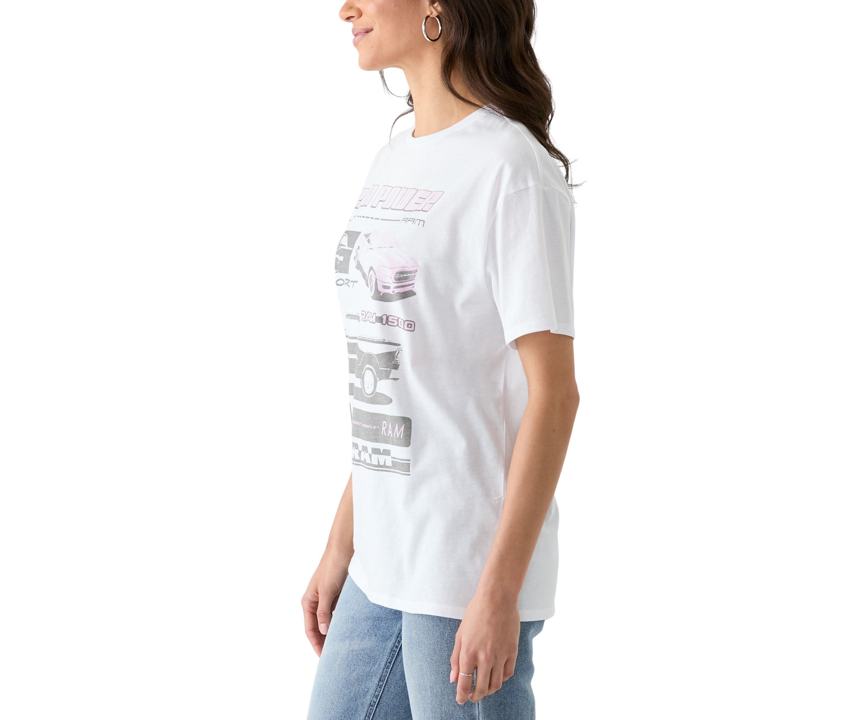 Womens Short Sleeve Ram Power Boyfriend Graphic T-Shirt