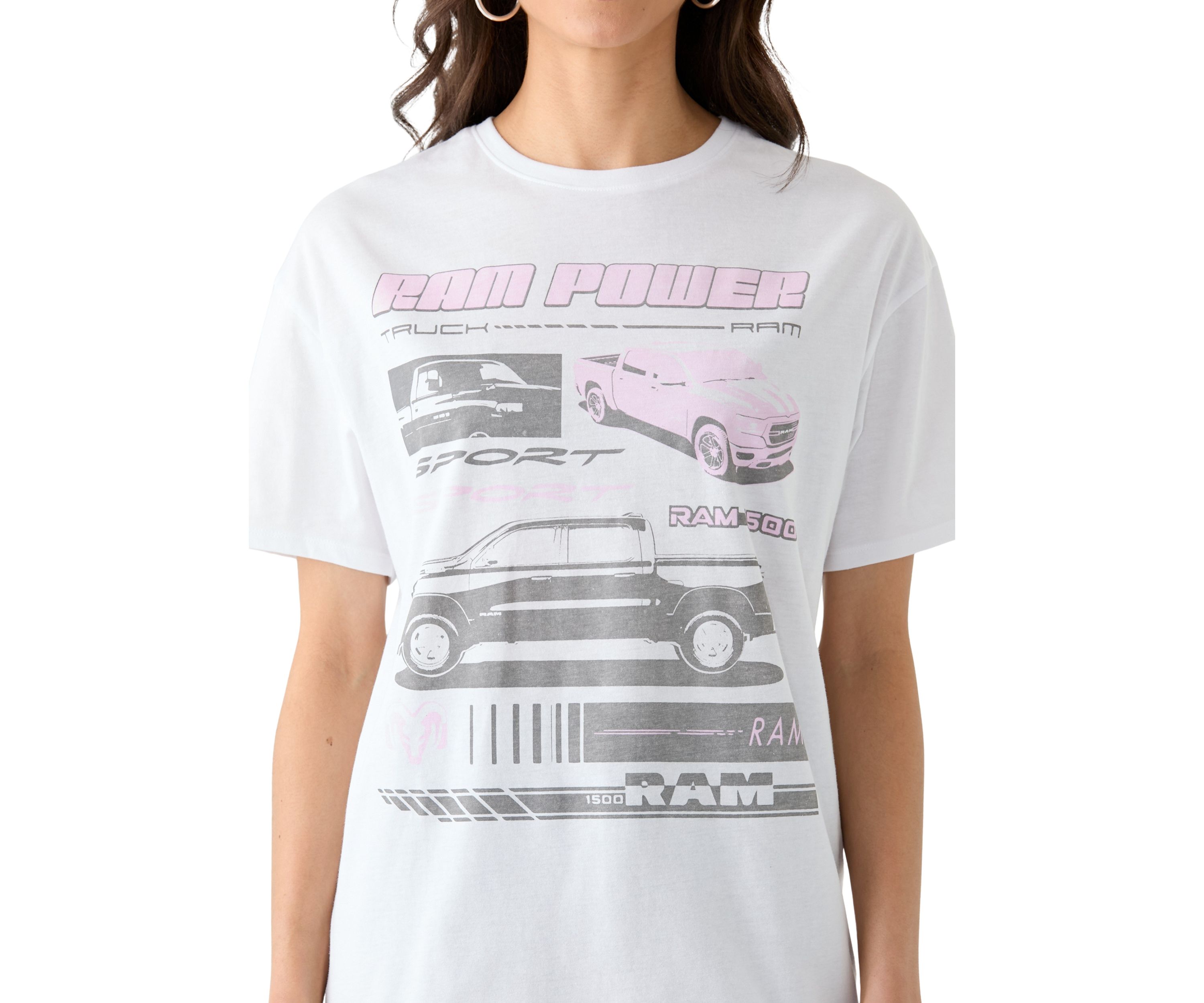 Womens Short Sleeve Ram Power Boyfriend Graphic T-Shirt