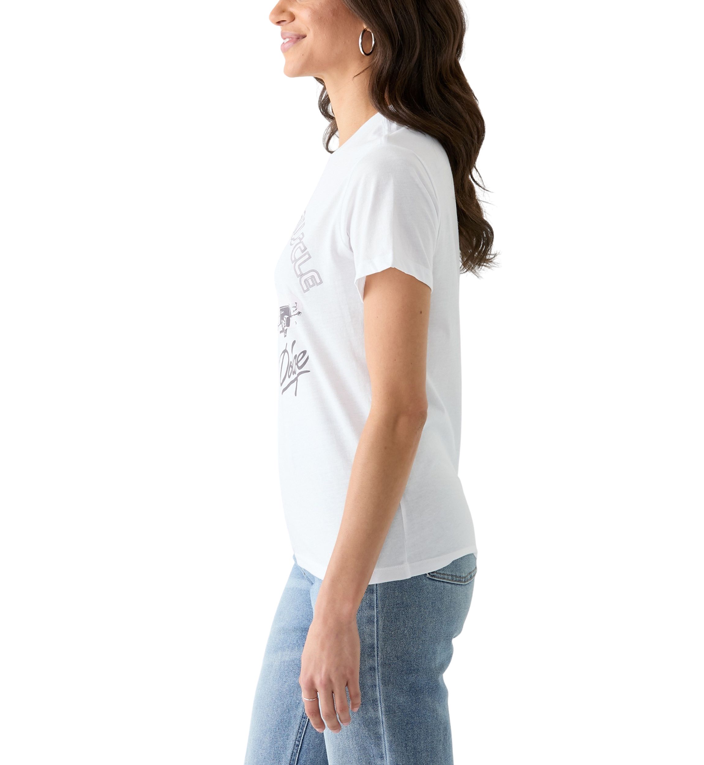 Womens Short Sleeve Relaxed Fit American Muscle Graphic T-Shirt 
