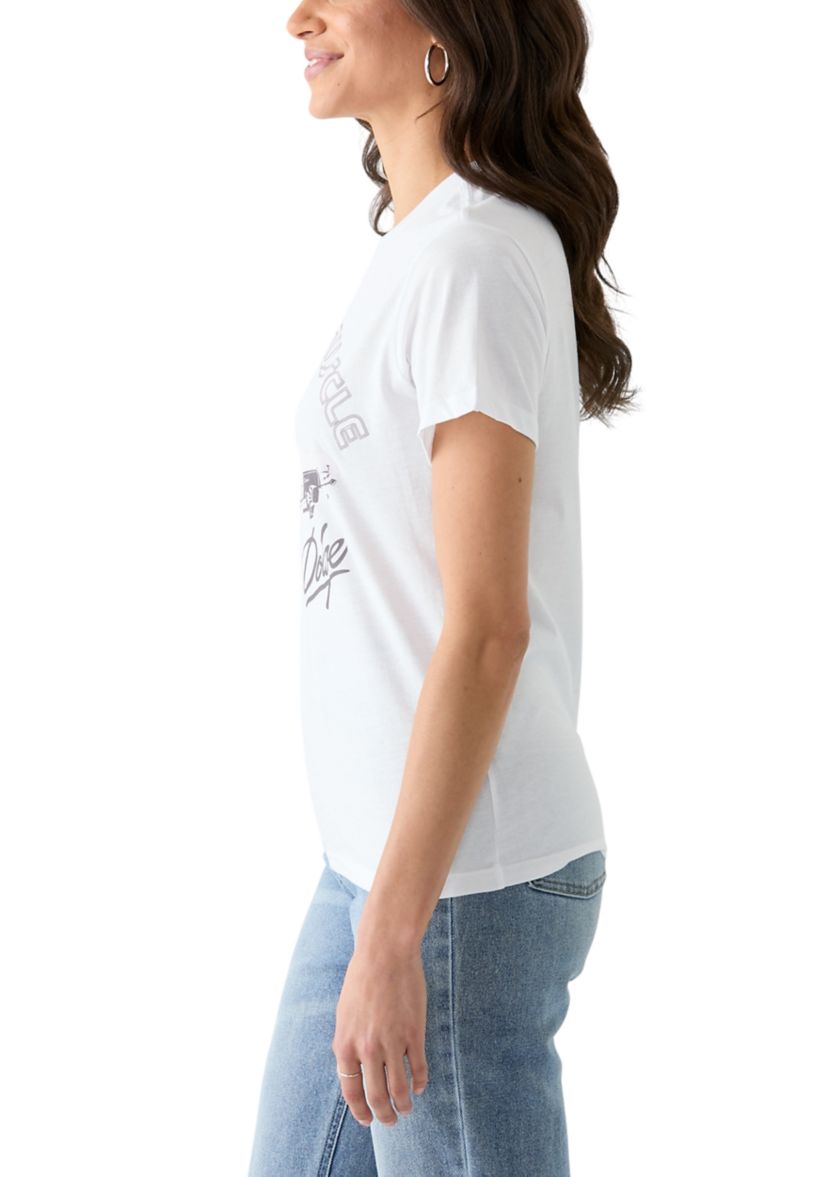 Womens Short Sleeve Relaxed Fit American Muscle Graphic T-Shirt 