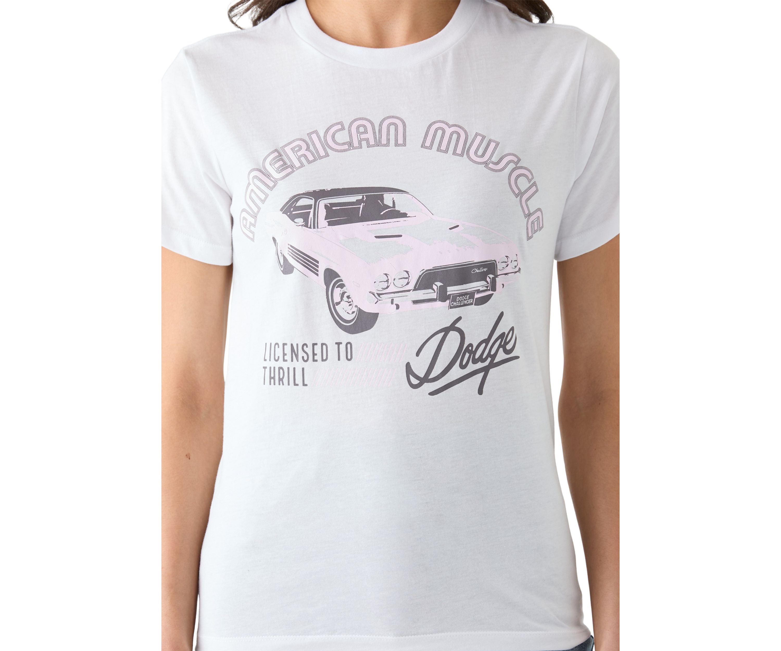 Womens Short Sleeve Relaxed Fit American Muscle Graphic T-Shirt 