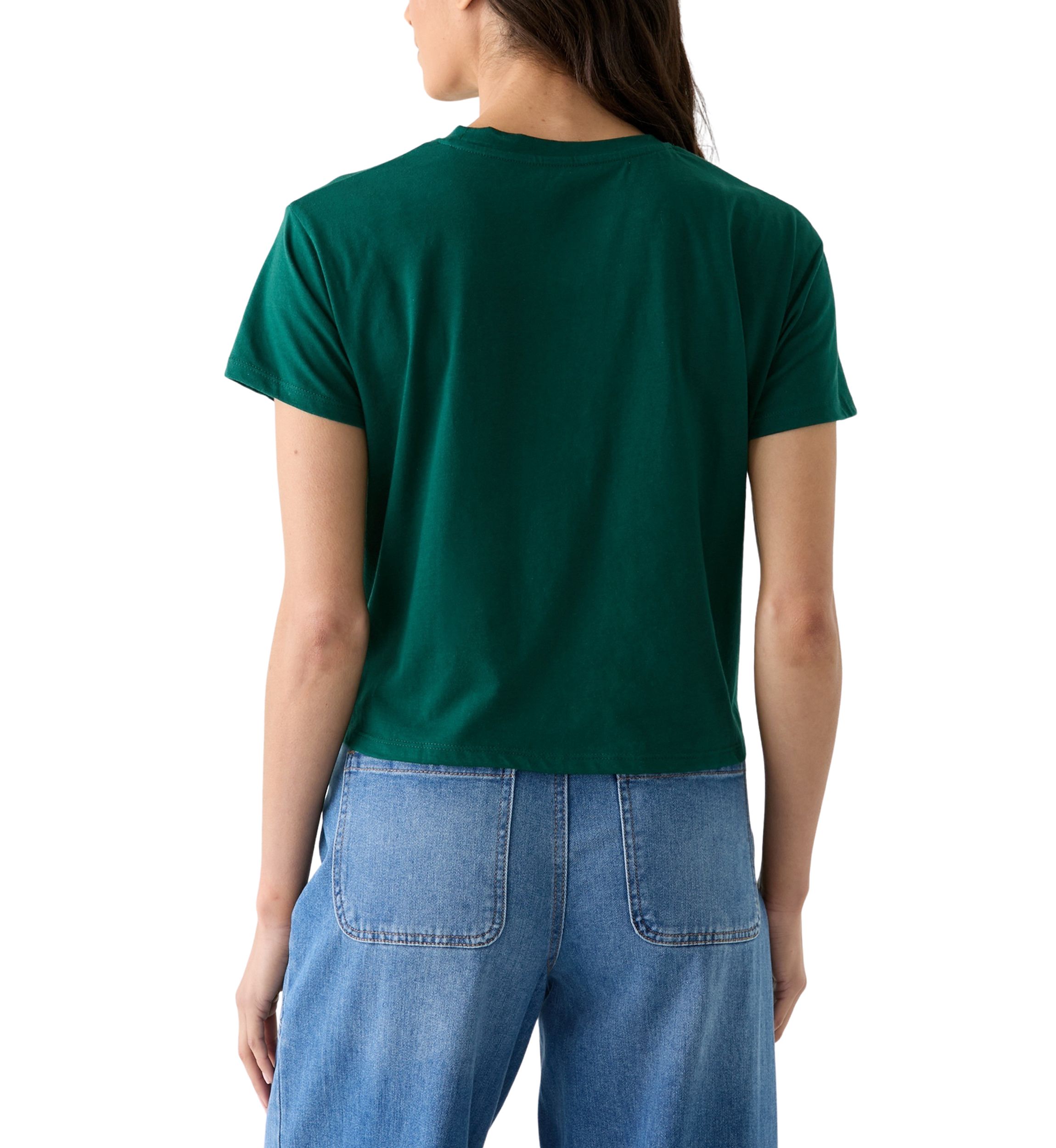 Womens Short Sleeve Boxy Malibu Graphic T-Shirt 